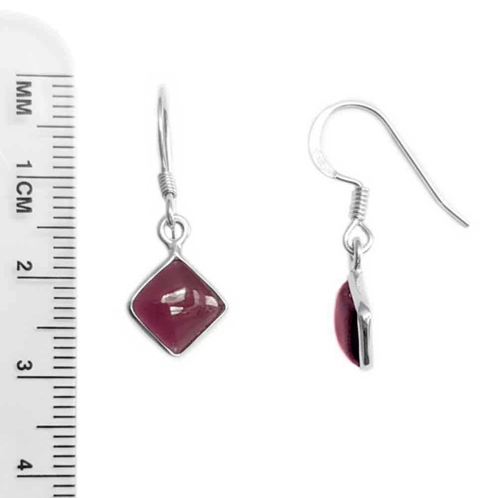 Boucles d’oreilles grenat en argent massif 925