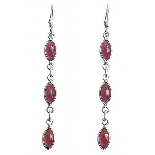 Garnet sterling silver drop earrings