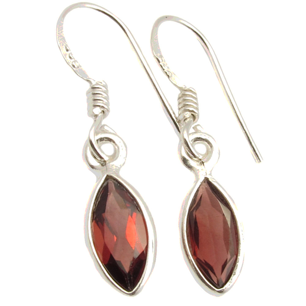 Garnet sterling silver earrings