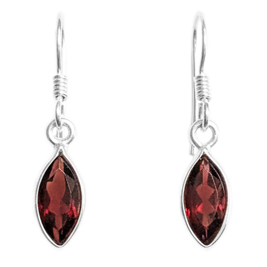 Garnet sterling silver earrings