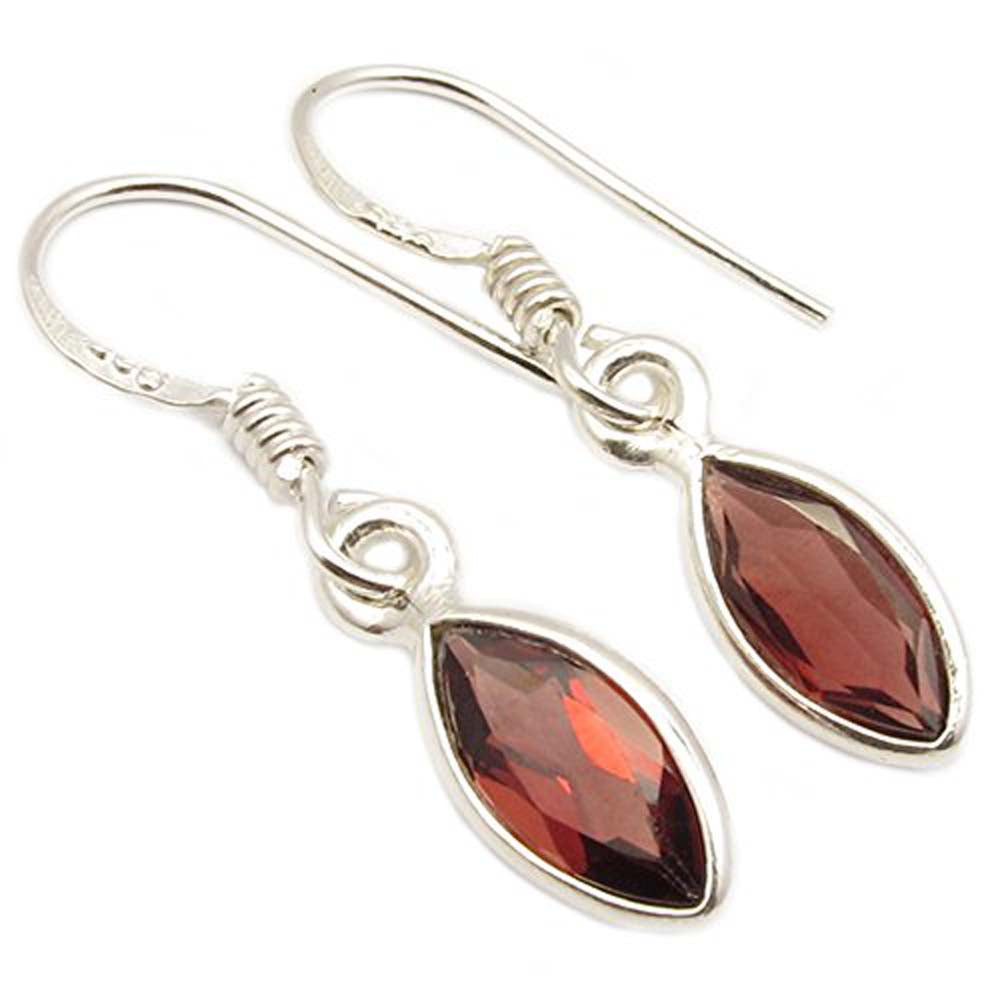 Garnet sterling silver earrings