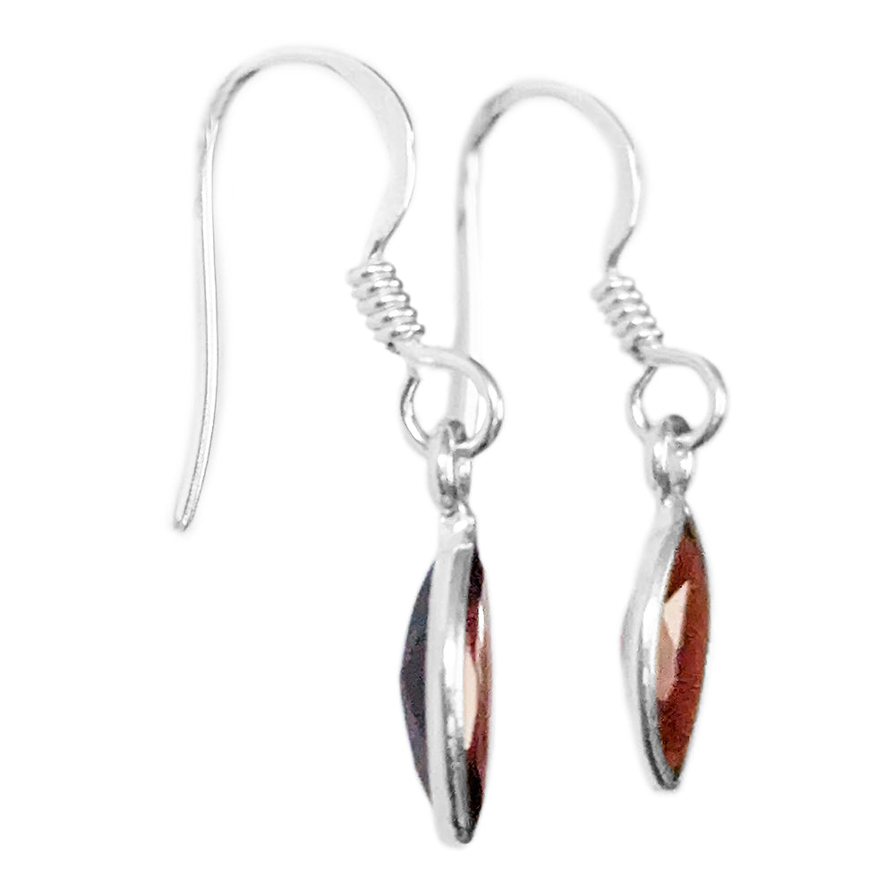 Garnet sterling silver earrings