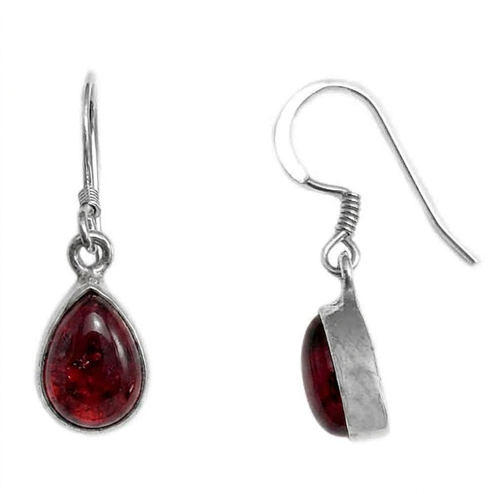 Boucles d’oreilles en grenat naturel en argent massif 925