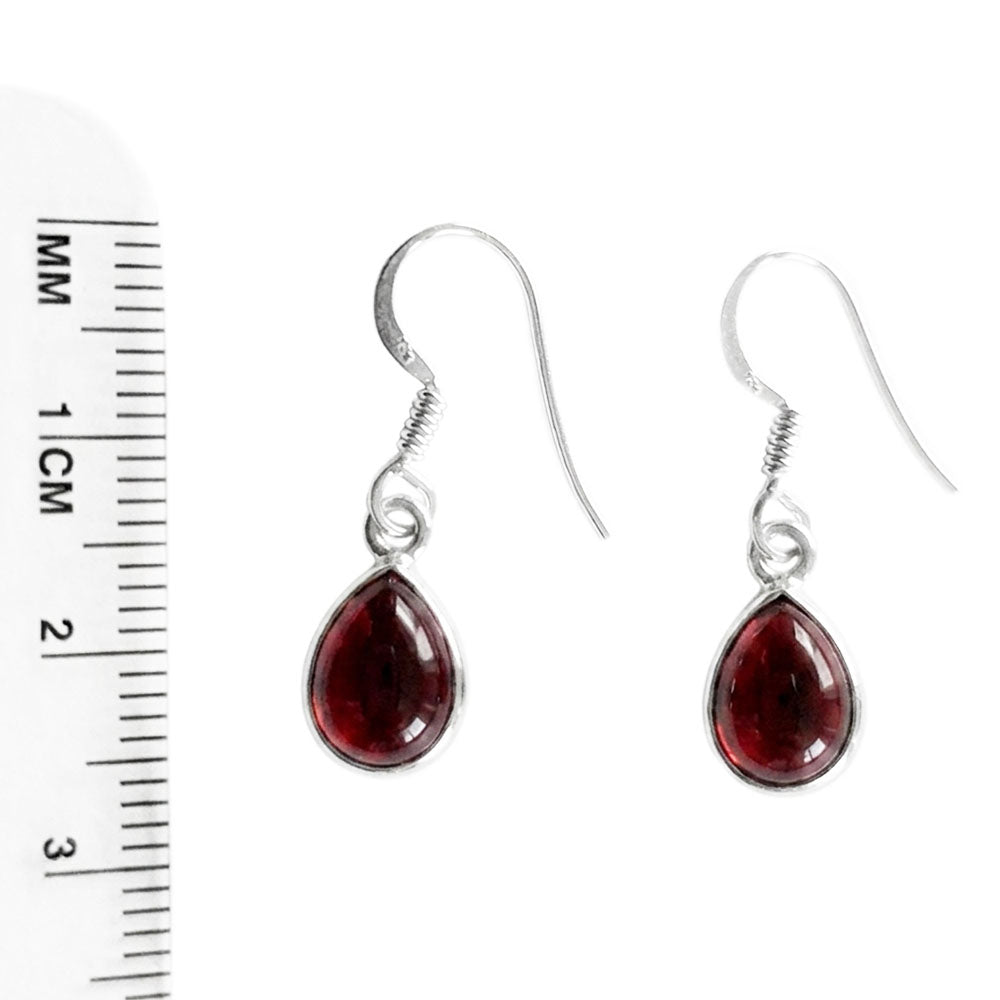 Boucles d’oreilles en grenat naturel en argent massif 925