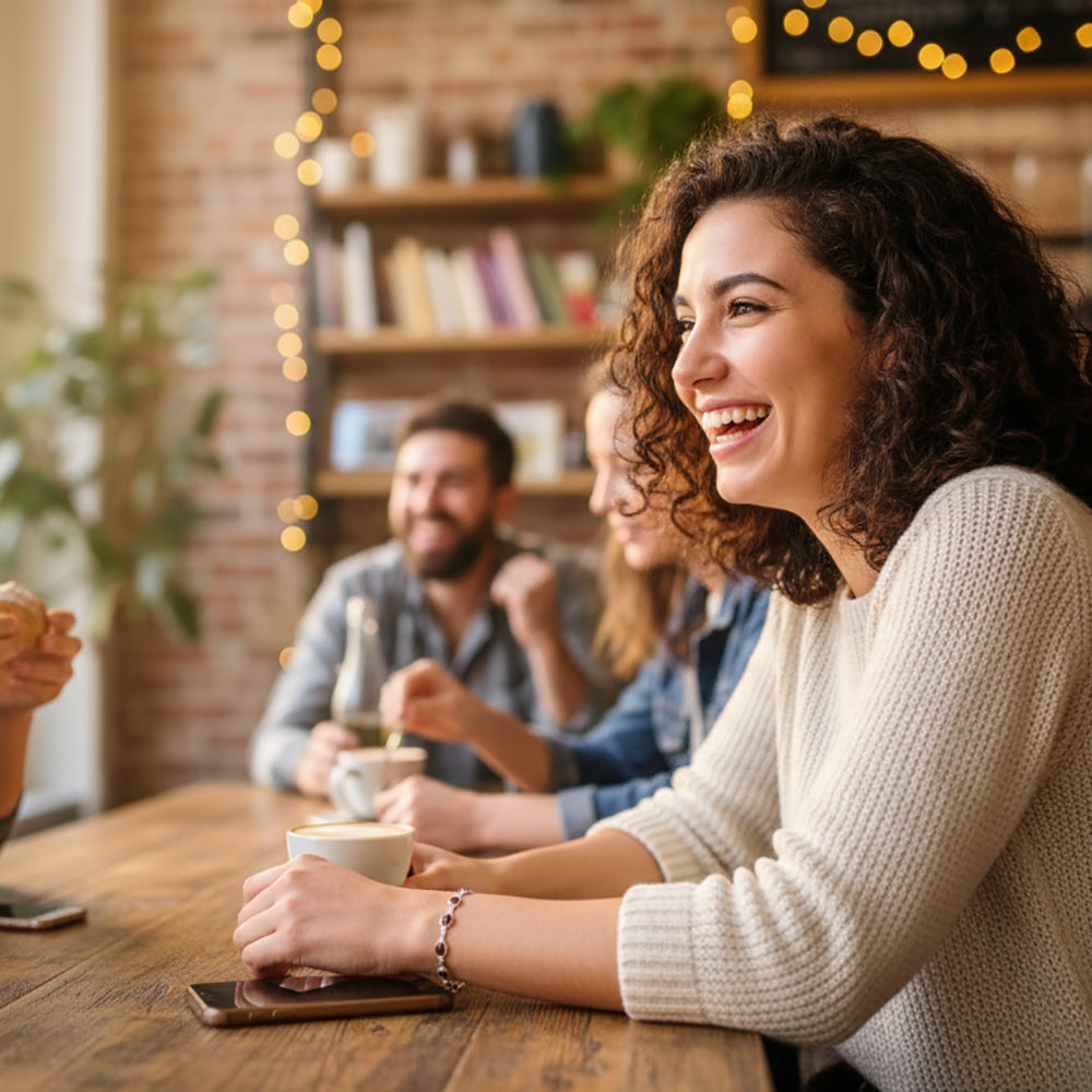 Bracelet grenat en argent massif 925