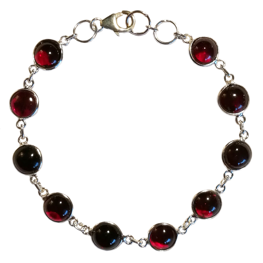 Garnet bracelet in sterling silver 925