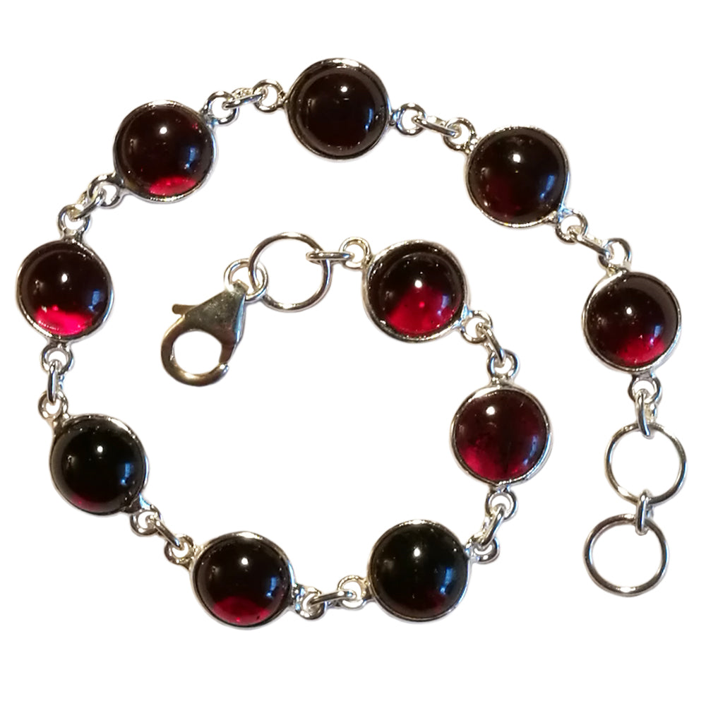 Garnet bracelet in sterling silver 925