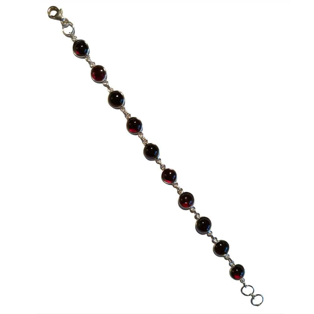 Garnet bracelet in sterling silver 925