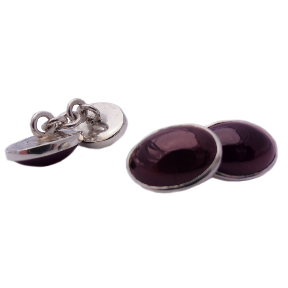 Garnet cufflinks in sterling silver 925