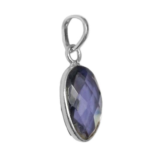 Pendentif iolite en argent massif 925