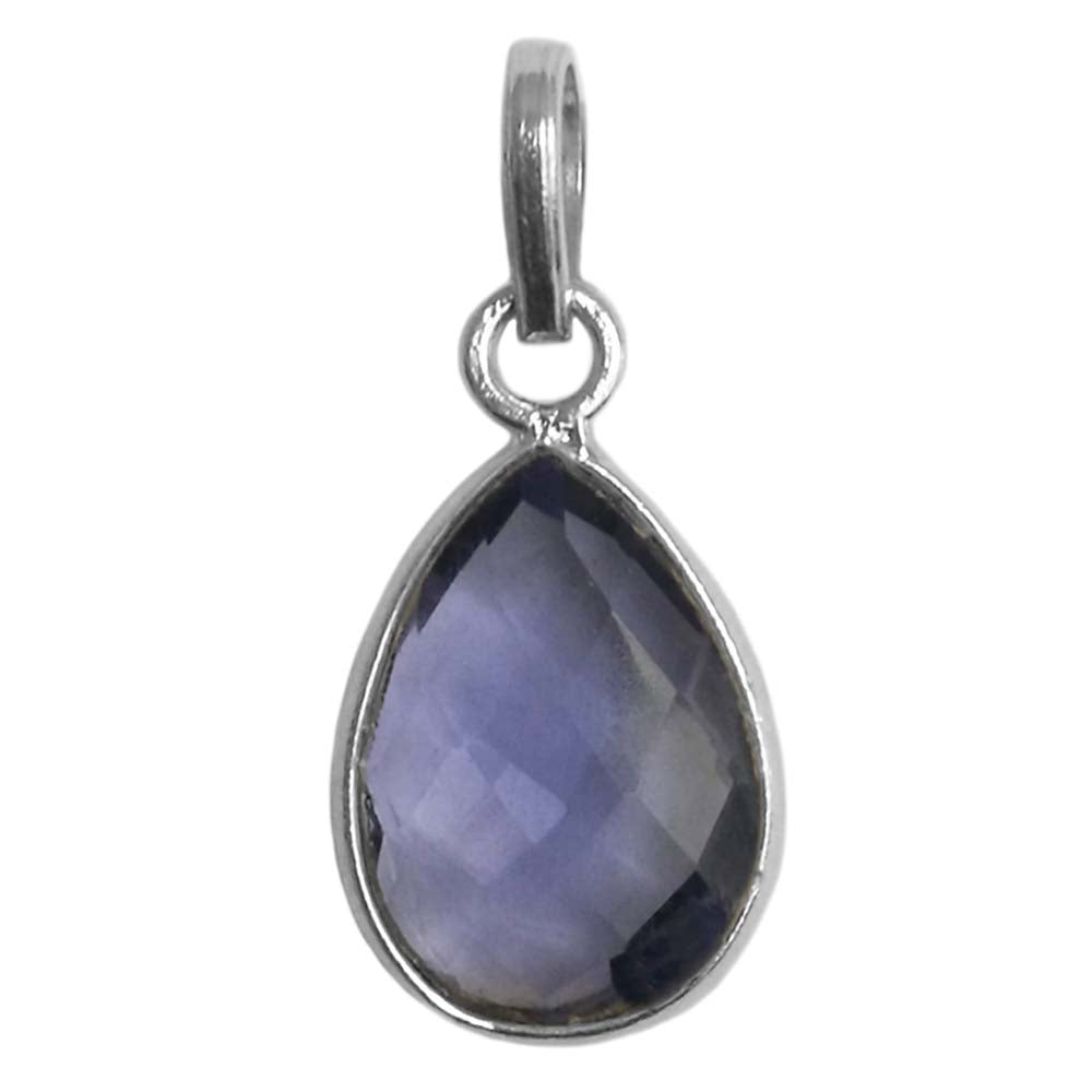 Pendentif iolite en argent massif 925