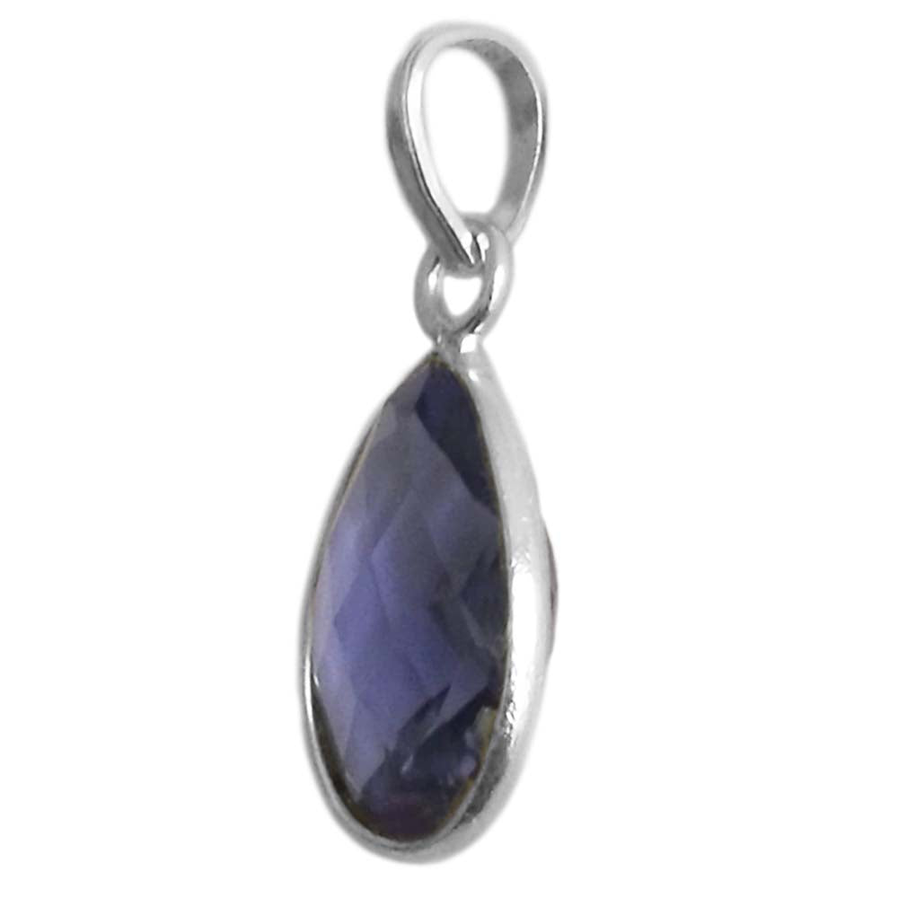 Pendentif iolite en argent massif 925