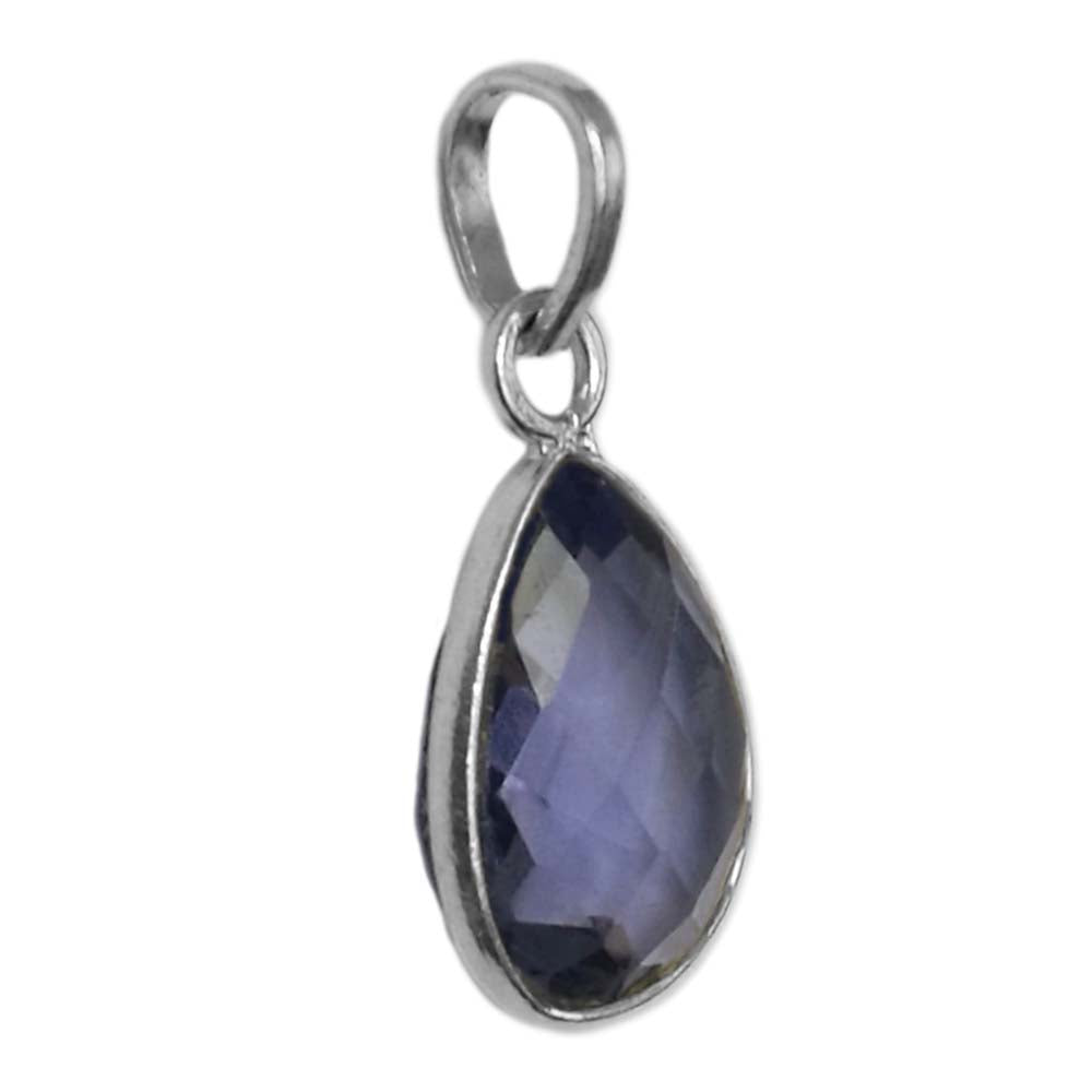 Pendentif iolite en argent massif 925