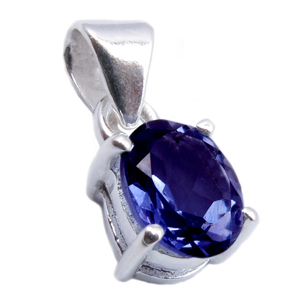 Iolite sterling silver pendant