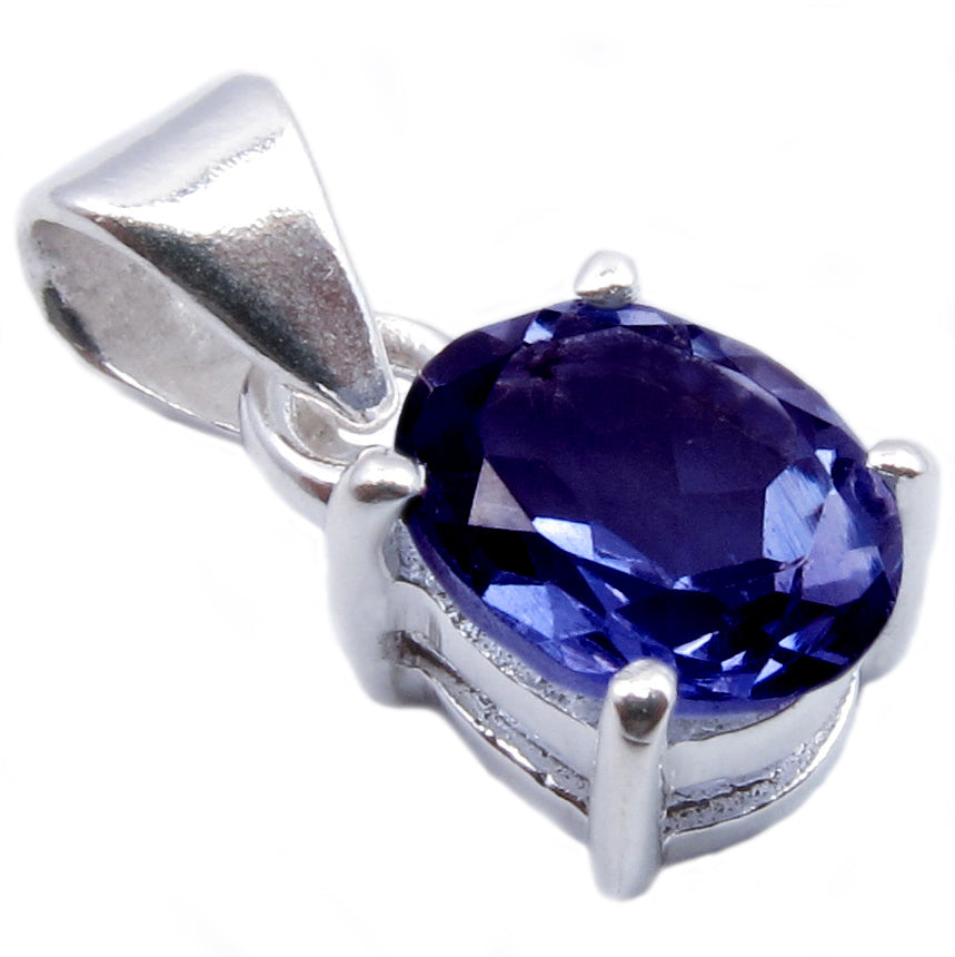 Pendentif iolite en argent massif 925