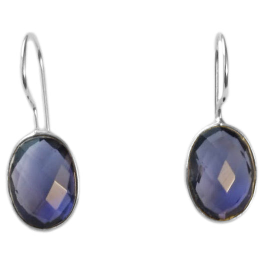 Boucles d’oreilles iolite en argent massif 925