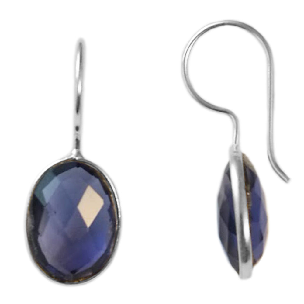 Boucles d’oreilles iolite en argent massif 925