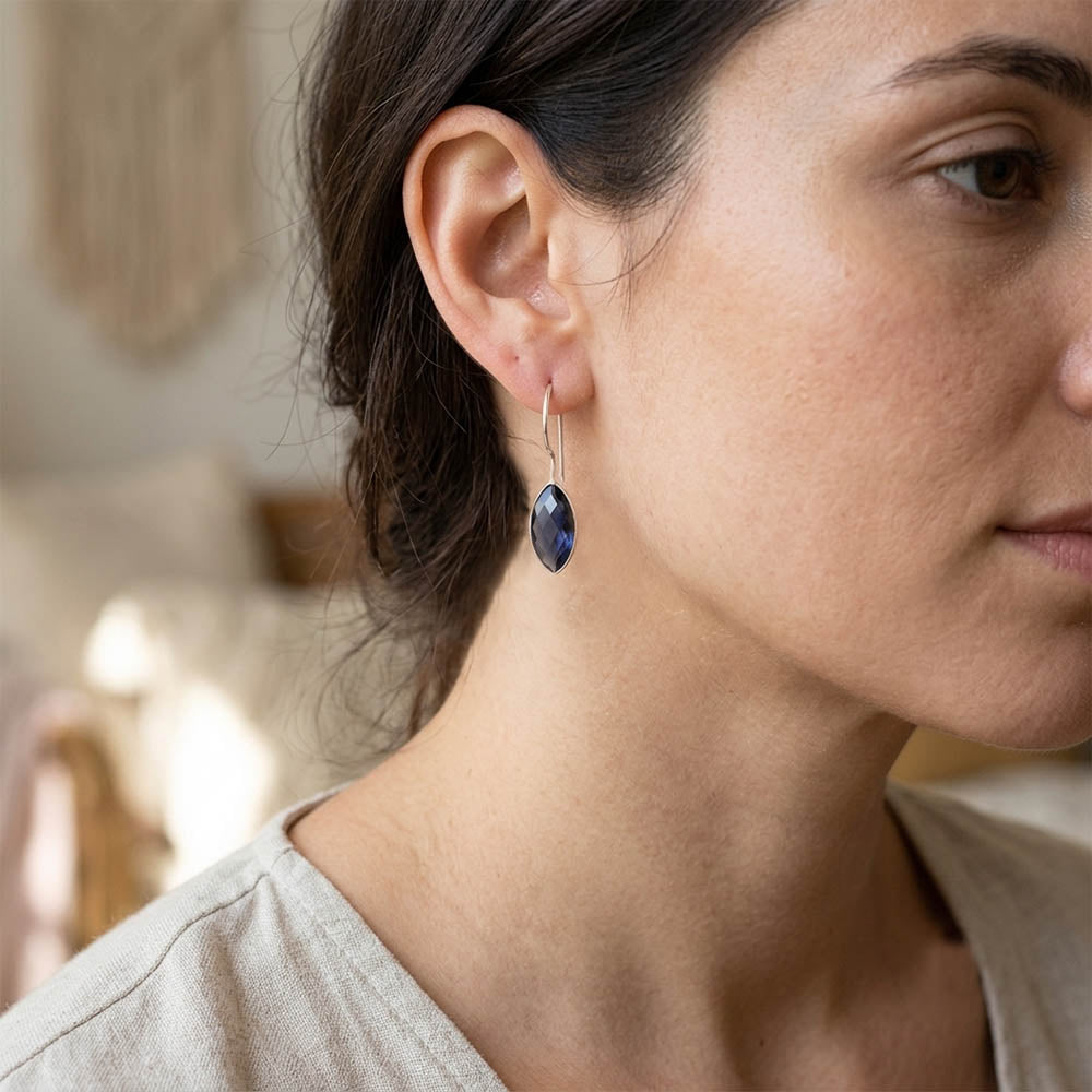 Iolite sterling silver earrings