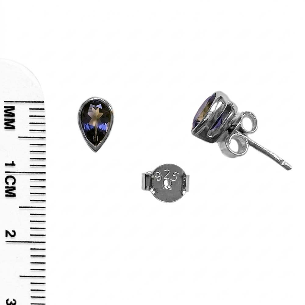 Iolite sterling silver ear studs