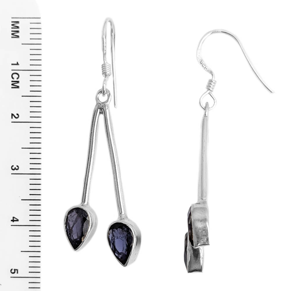 Boucles d’oreilles iolite en argent massif 925