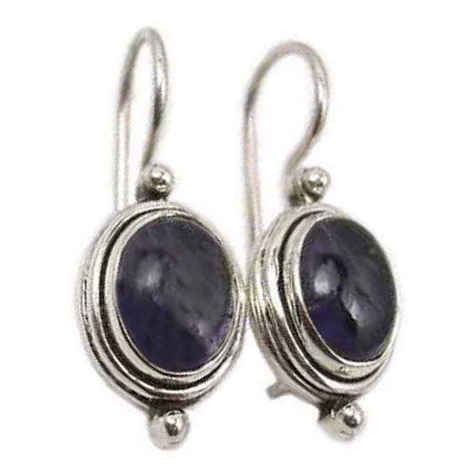 Boucles d’oreilles iolite en argent massif 925