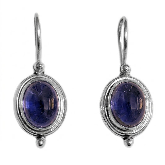 Boucles d’oreilles iolite en argent massif 925