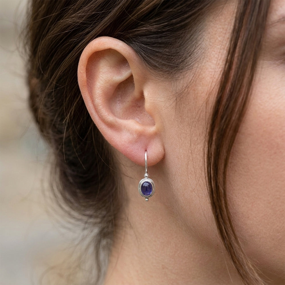 Iolite sterling silver earrings