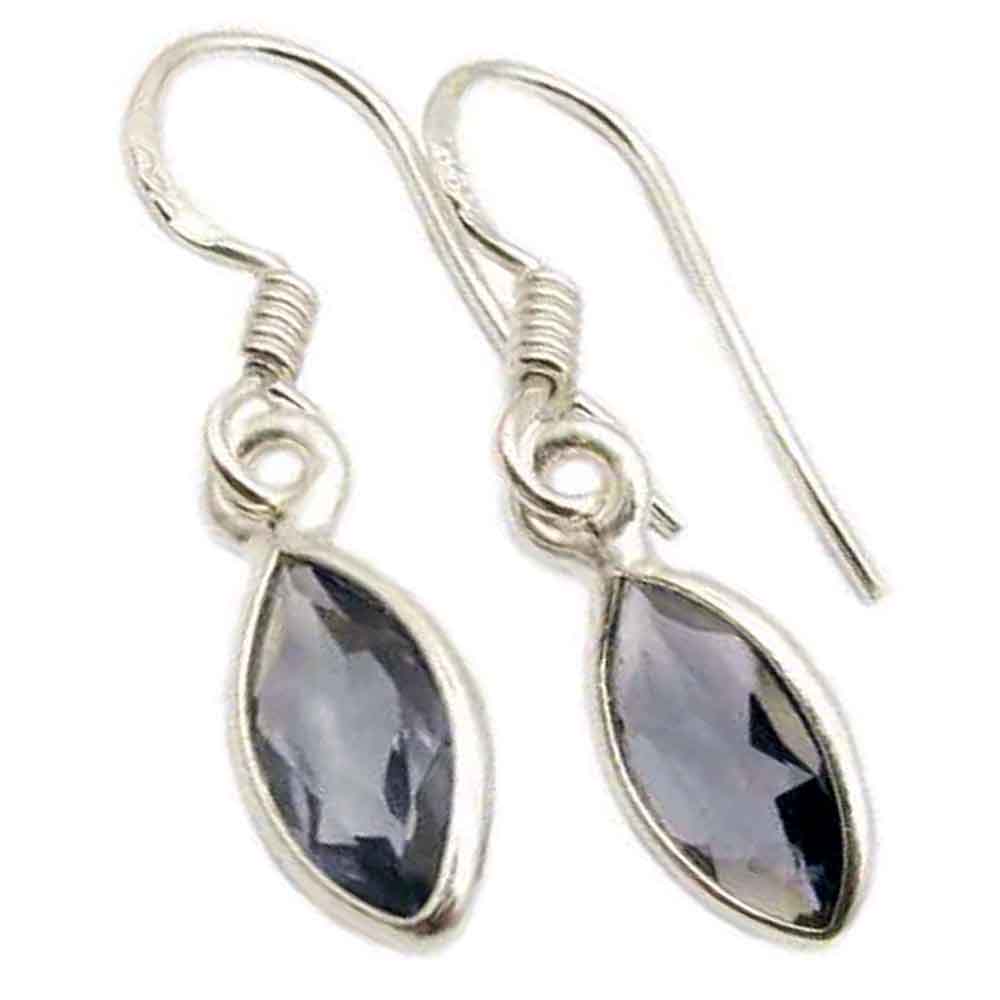 Boucles d’oreilles iolite en argent massif 925