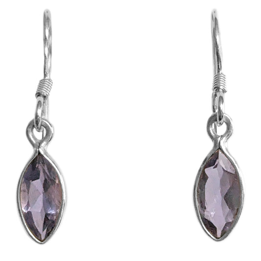 Boucles d’oreilles iolite en argent massif 925