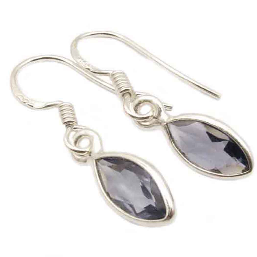 Boucles d’oreilles iolite en argent massif 925