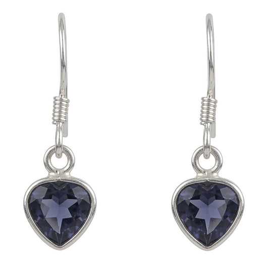 Boucles d’oreilles iolite en argent massif 925