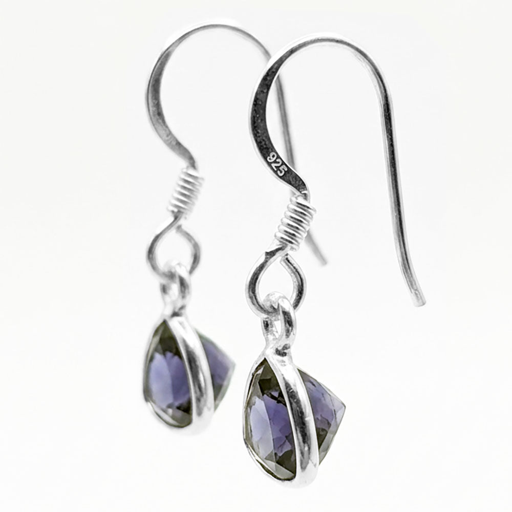 Iolite sterling silver drop earrings