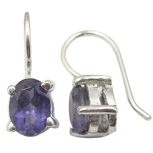 Boucles d’oreilles iolite en argent massif 925