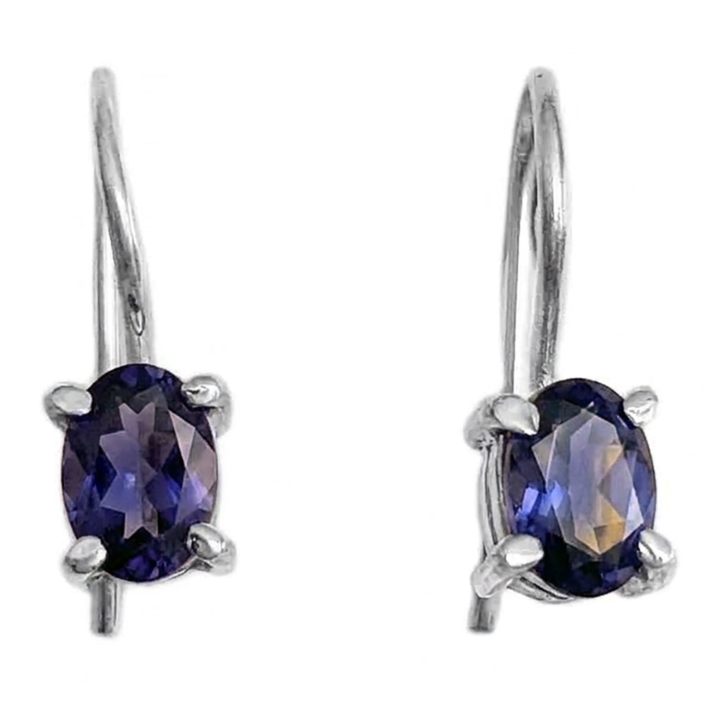 Boucles d’oreilles iolite en argent massif 925