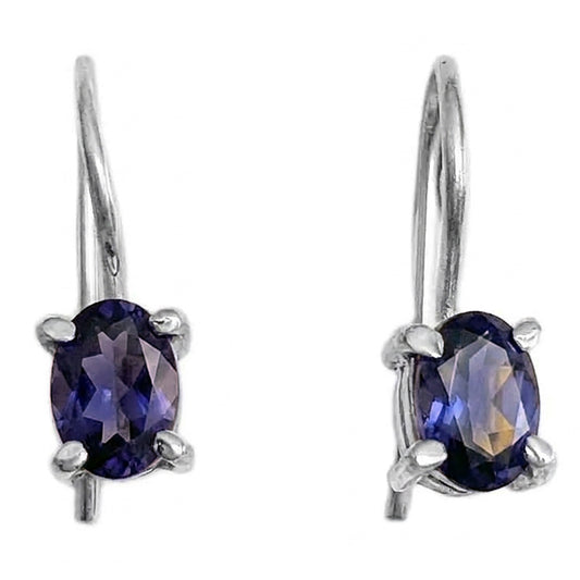 Boucles d’oreilles iolite en argent massif 925