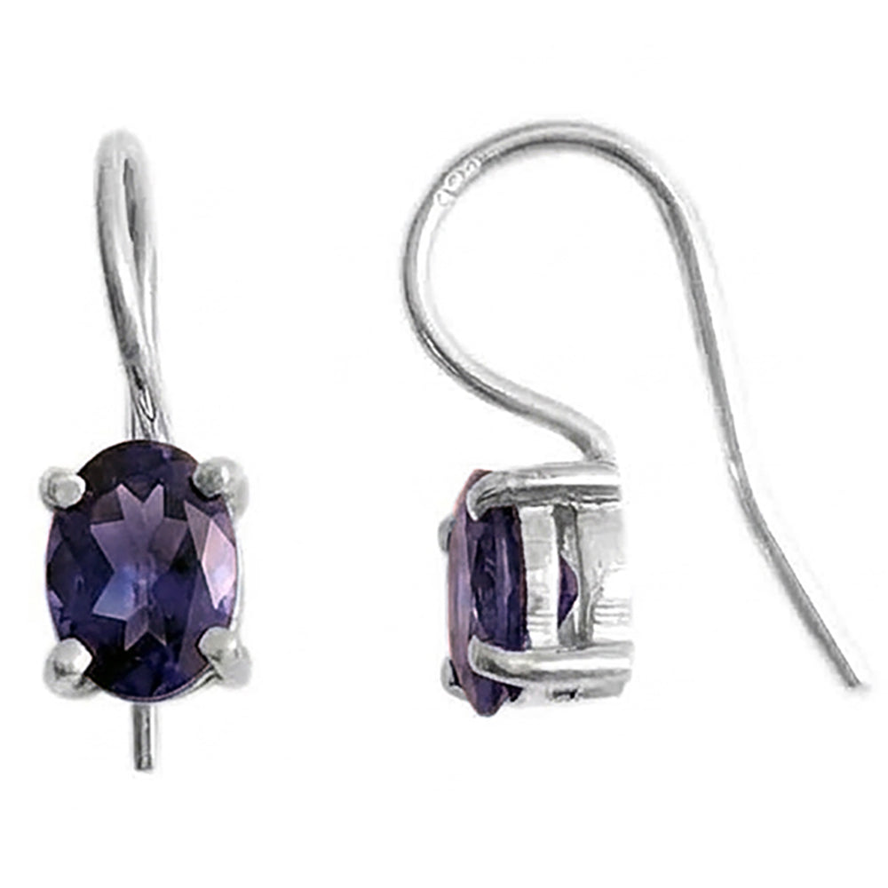 Boucles d’oreilles iolite en argent massif 925