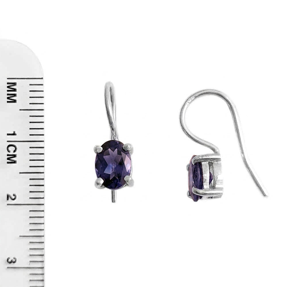 Boucles d’oreilles iolite en argent massif 925