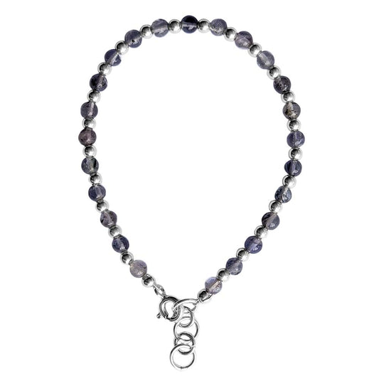 Bracelet iolite en argent massif 925