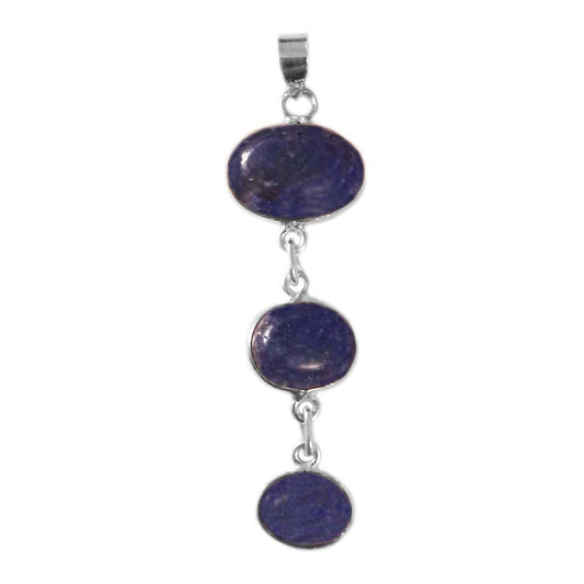 Pendentif lapis-lazuli en argent massif 925