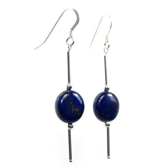 Pendentifs d’oreilles lapis-lazuli en argent massif 925