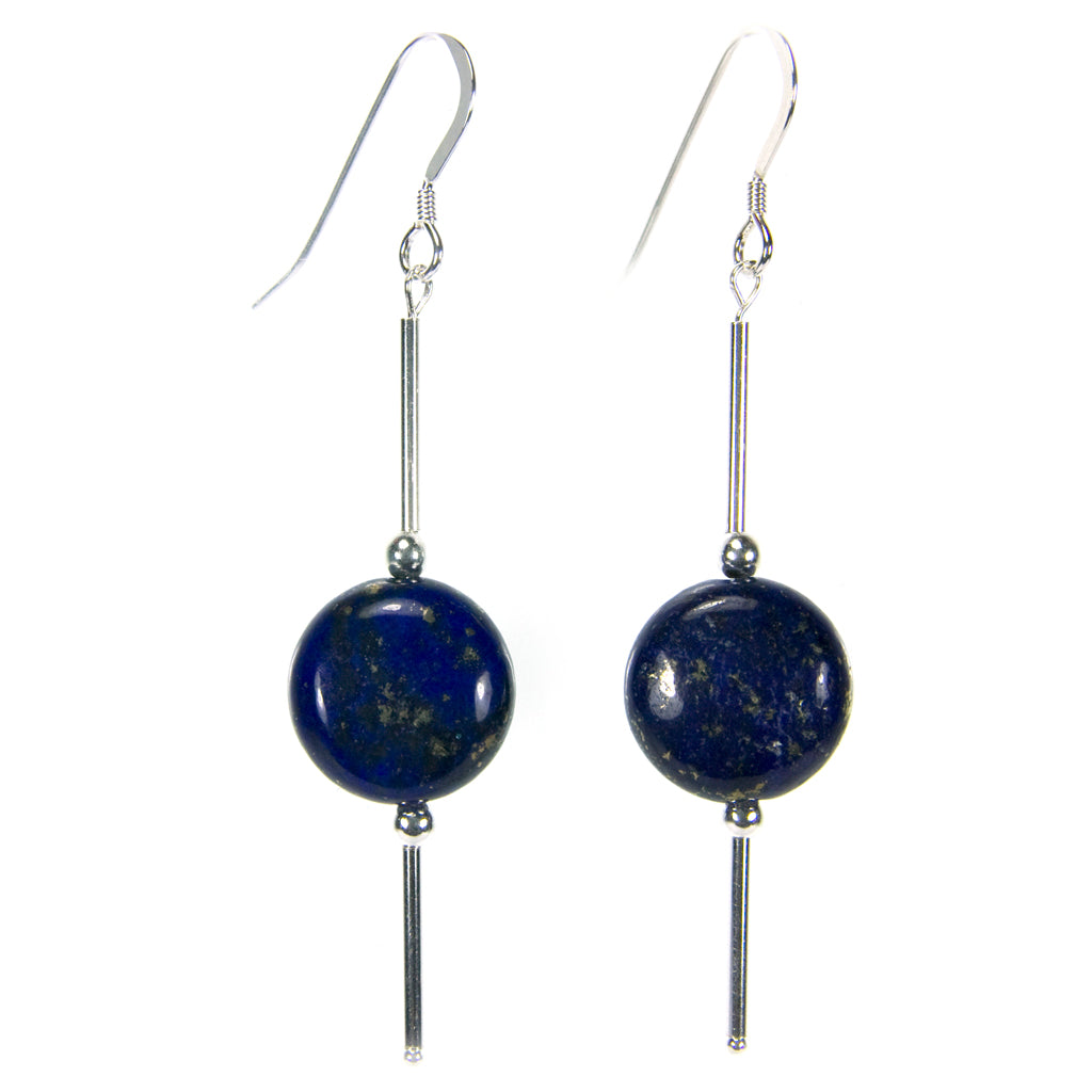 Pendentifs d’oreilles lapis-lazuli en argent massif 925