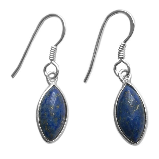 Boucles d’oreilles lapis-lazuli en argent massif 925