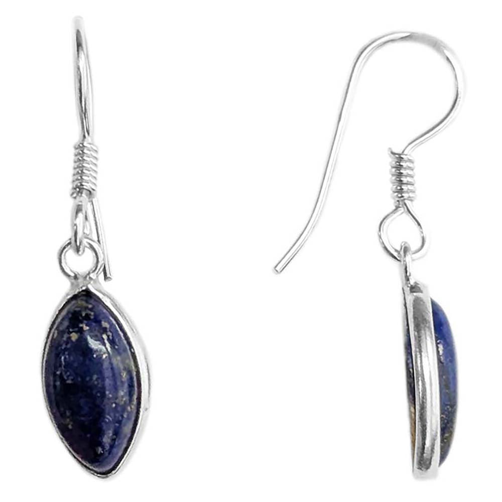 Boucles d’oreilles lapis-lazuli en argent massif 925