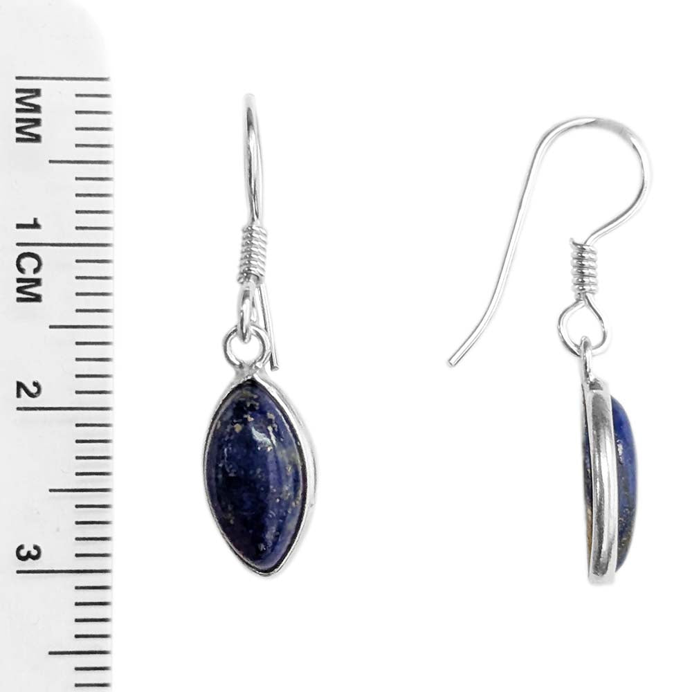 Boucles d’oreilles lapis-lazuli en argent massif 925
