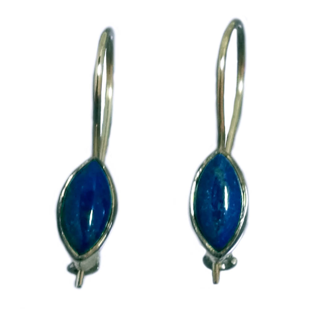 Boucles d’oreilles lapis-lazuli en argent massif 925