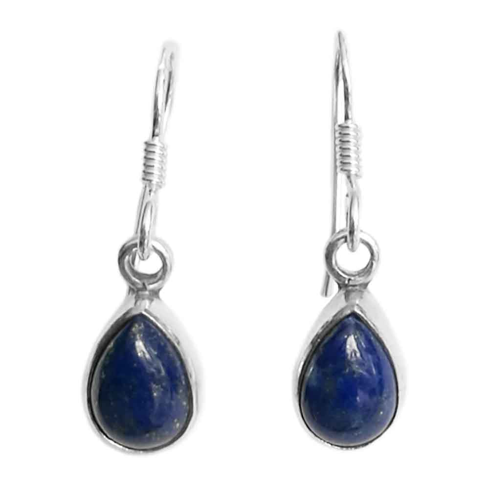 Boucles d’oreilles lapis-lazuli en argent massif 925