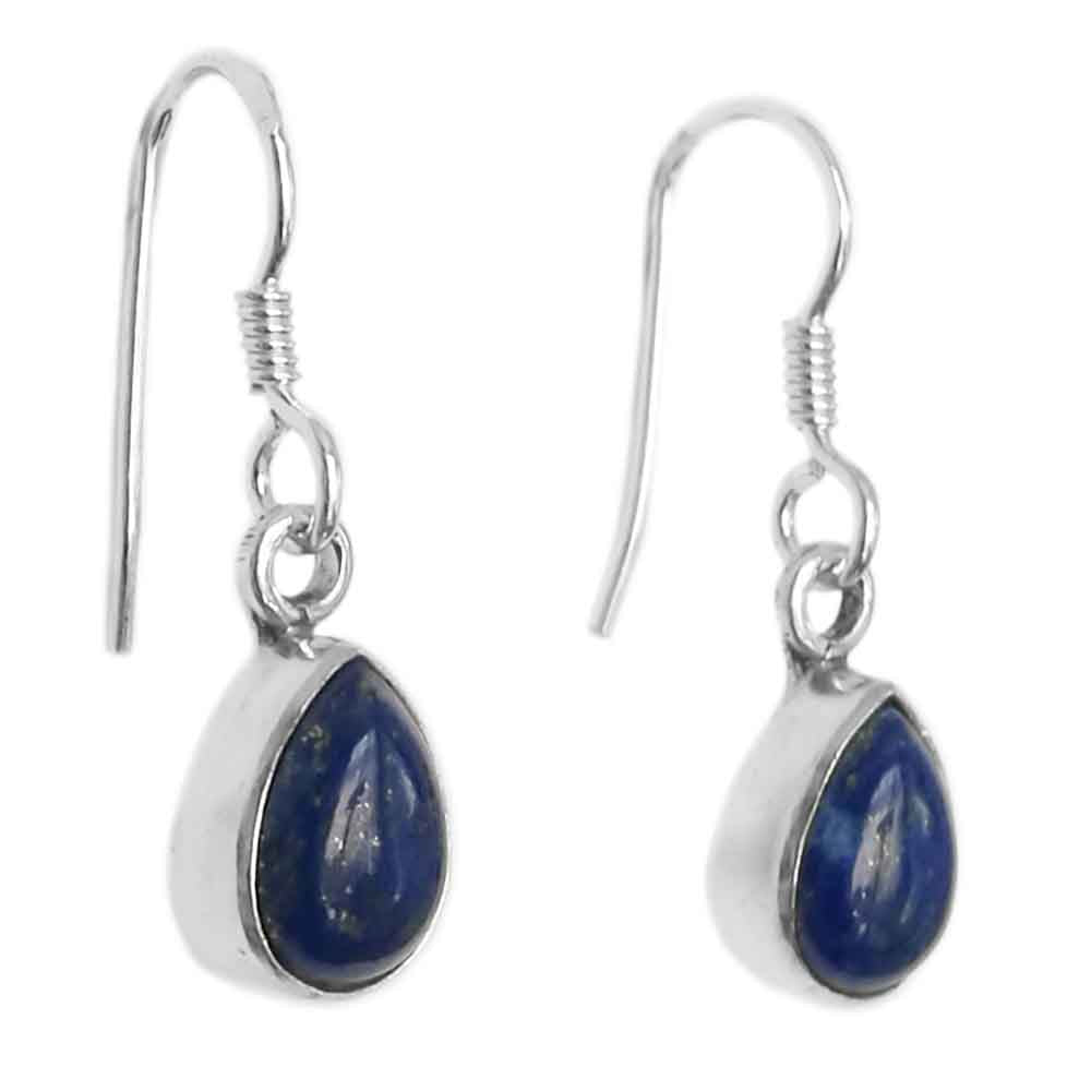 Boucles d’oreilles lapis-lazuli en argent massif 925