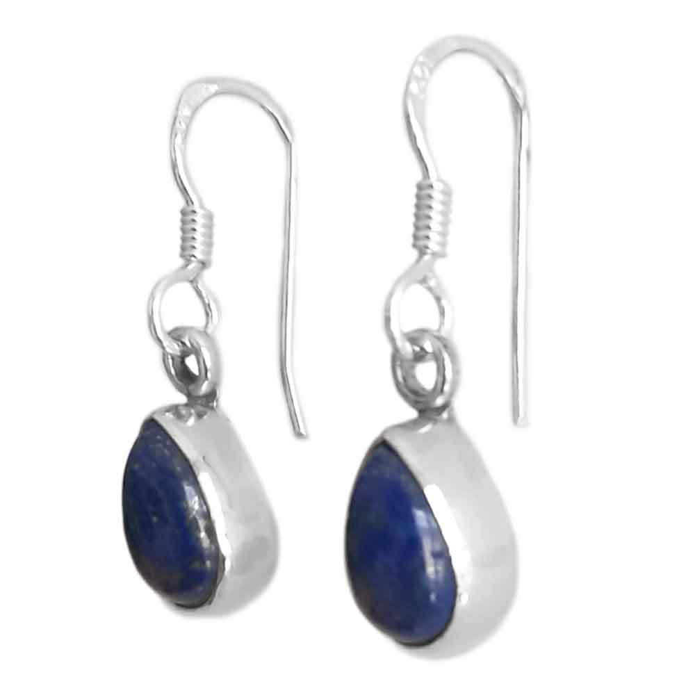 Boucles d’oreilles lapis-lazuli en argent massif 925