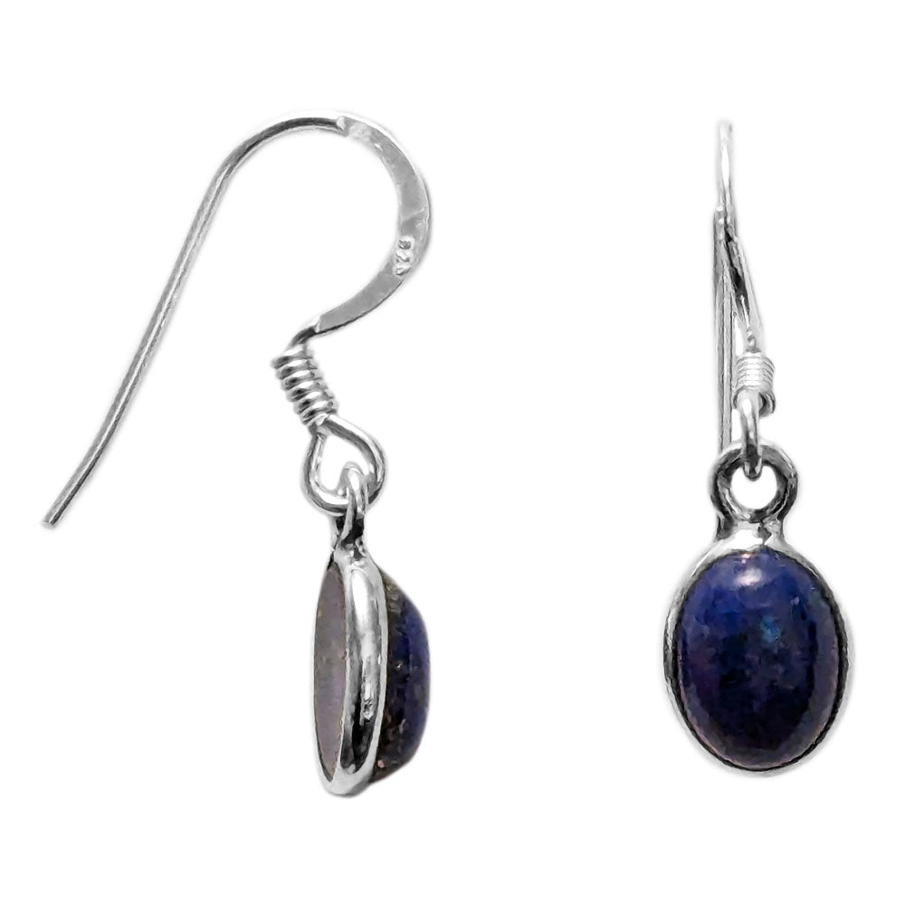 Boucles d’oreilles lapis-lazuli en argent massif 925