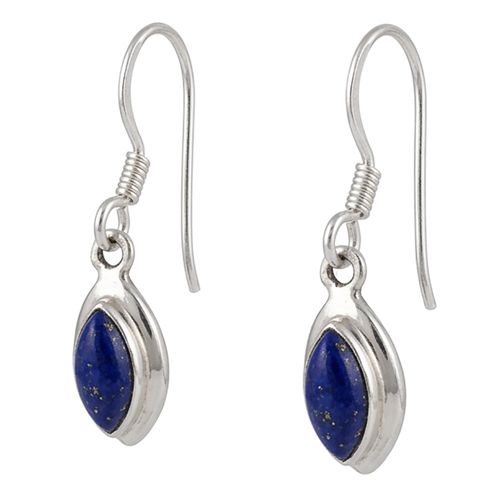 Boucles d’oreilles lapis-lazuli en argent massif 925